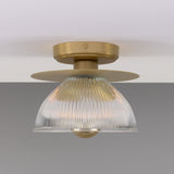 Eclipse Ribbed Glass Flush Ceiling Light