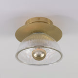 Eclipse Ribbed Glass Flush Ceiling Light