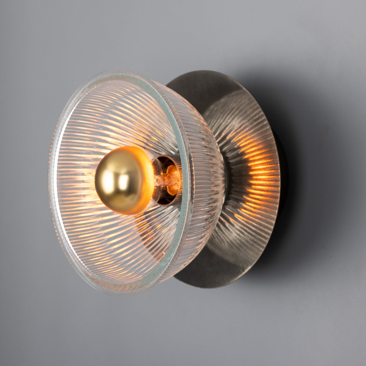 Eclipse Ribbed Glass Wall Light