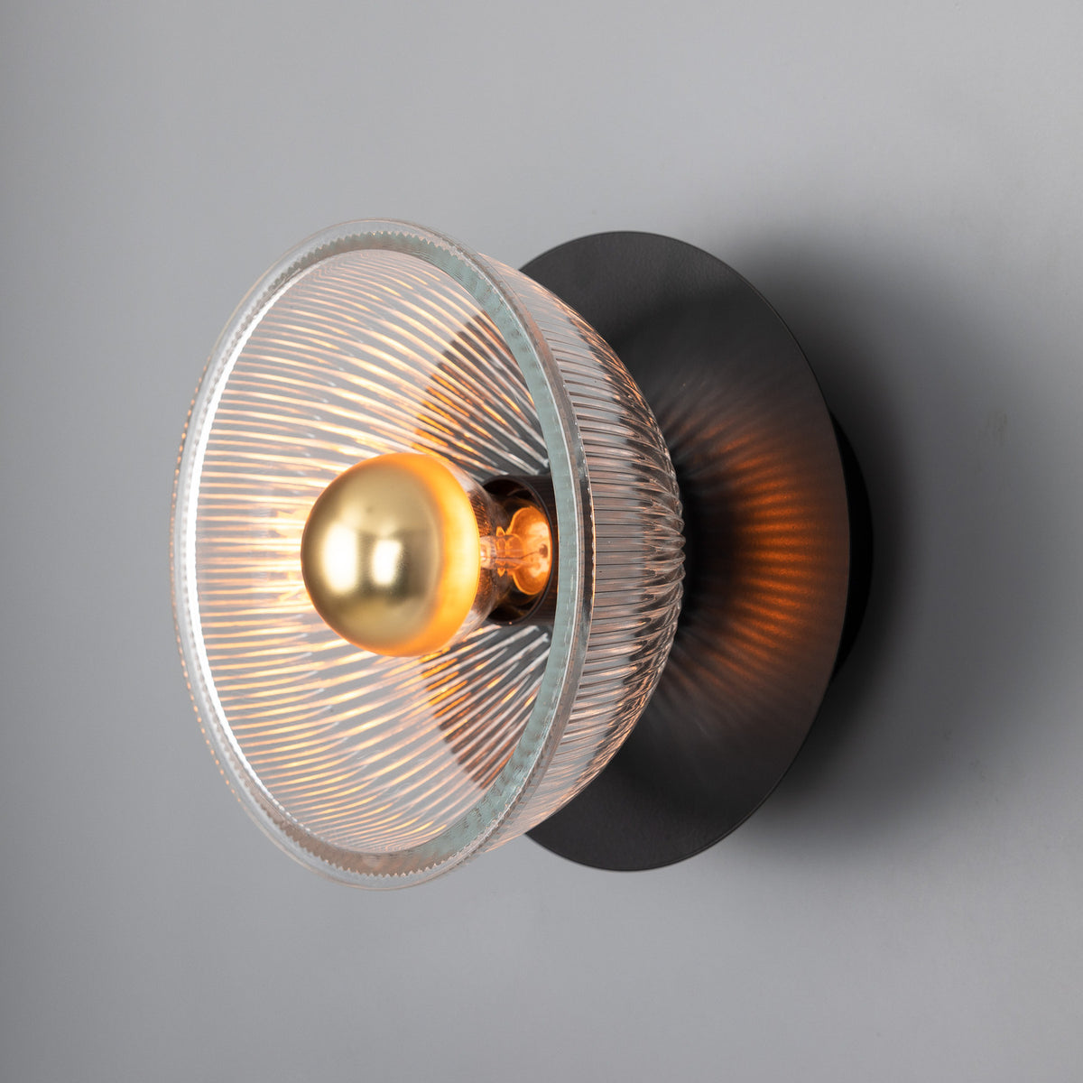 Eclipse Ribbed Glass Wall Light