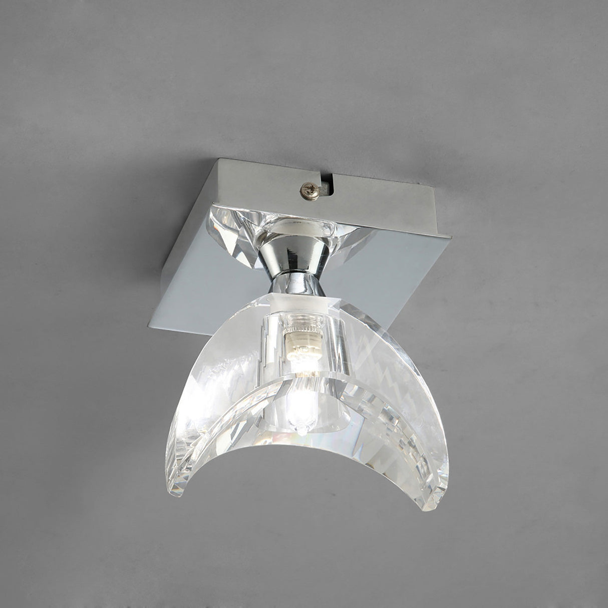 Eclipse 1 Light Semi-Flush Ceiling Light - Polished Chrome