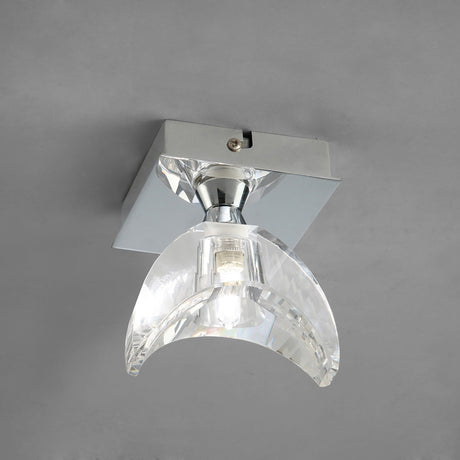 Eclipse 1 Light Semi-Flush Ceiling Light - Polished Chrome