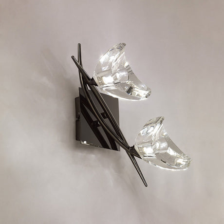 Eclipse 2 Light Wall Light - Black Chrome