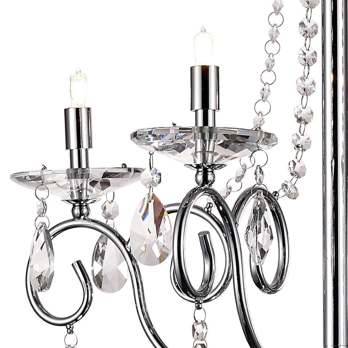 Eden 55cm 4 Light Crystal Chandelier - Polished Chrome