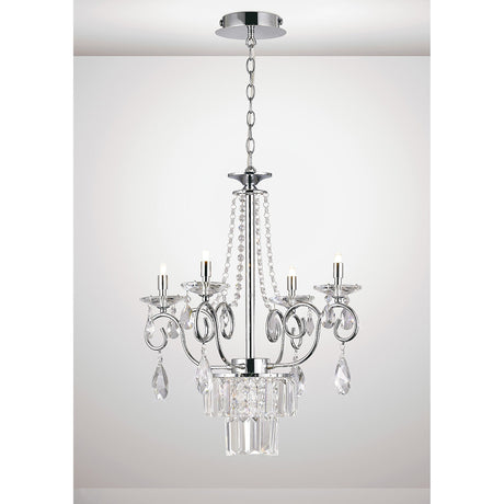 Eden 55cm 4 Light Crystal Chandelier - Polished Chrome