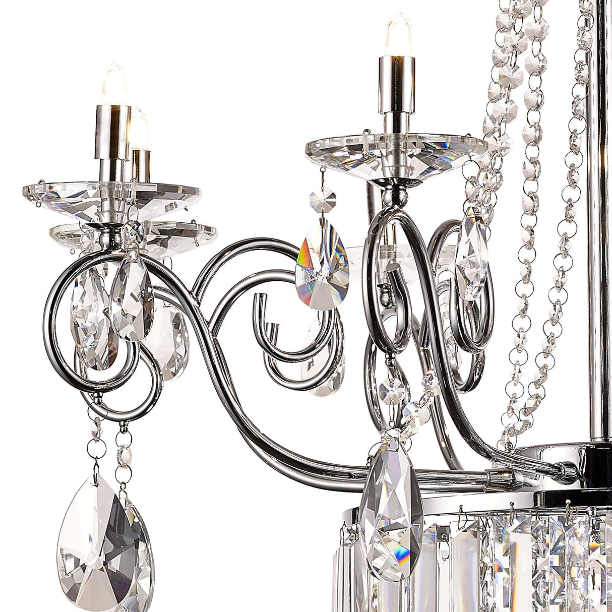 Eden 72cm 8 Light Crystal Chandelier - Polished Chrome