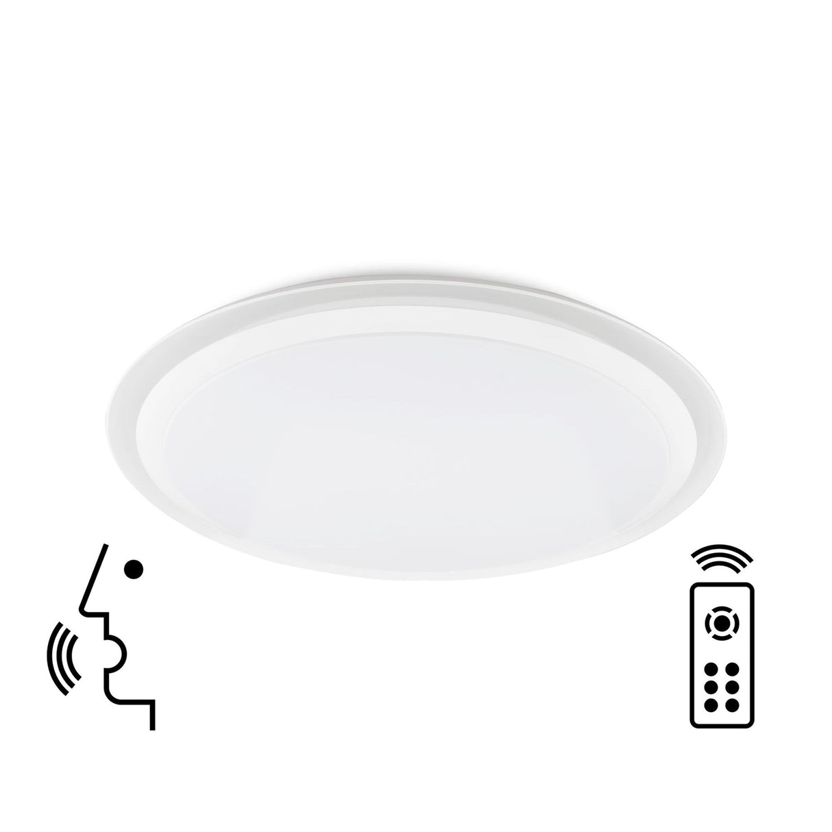 Edge Smart Large CCT Dimmable LED Flush Ceiling Light With Remote & App & Voice Control - White