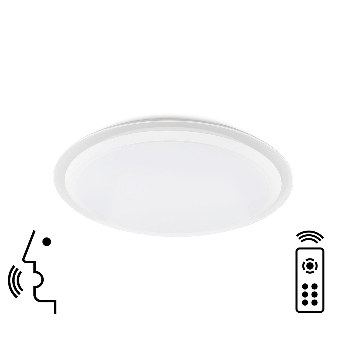 Edge Smart Small CCT Dimmable LED Flush Ceiling Light With Remote & App & Voice Control - White