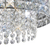 Edison 4 Light Crystal Flush Ceiling Light - Polished Chrome