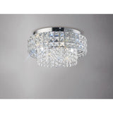 Edison 4 Light Crystal Flush Ceiling Light - Polished Chrome
