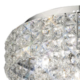 Edison 7 Light Crystal Flush Ceiling Light - Polished Chrome