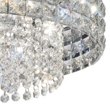 Edison 7 Light Crystal Flush Ceiling Light - Polished Chrome