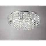 Edison 7 Light Crystal Flush Ceiling Light - Polished Chrome
