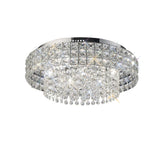 Edison 7 Light Crystal Flush Ceiling Light - Polished Chrome