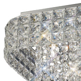 Edison 9 Light Crystal Flush Ceiling Light - Polished Chrome
