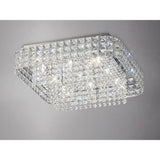 Edison 9 Light Crystal Flush Ceiling Light - Polished Chrome