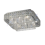 Edison 9 Light Crystal Flush Ceiling Light - Polished Chrome