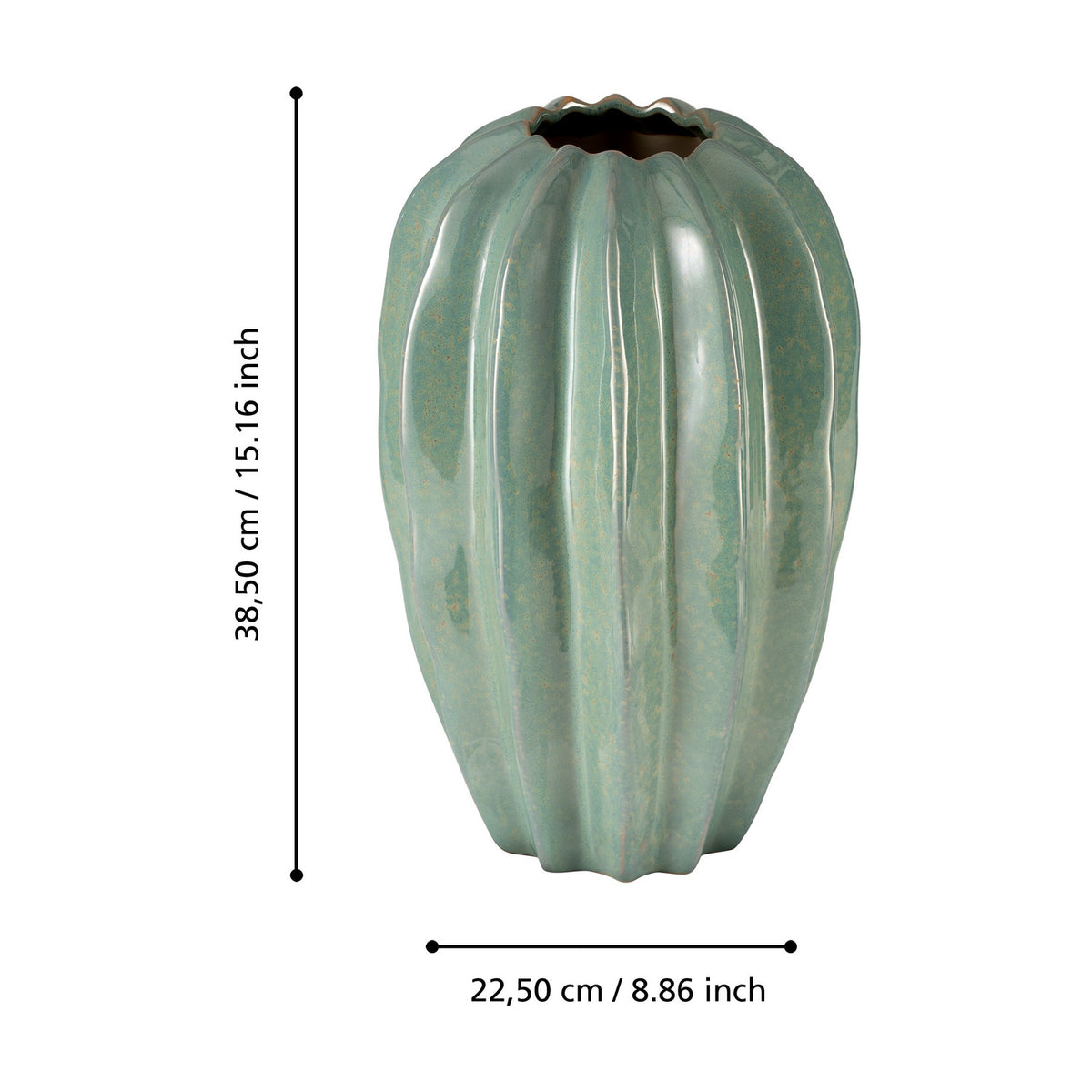 Egele Ceramic Vase 38.5cm - Light Green