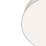 Detailed shot of the Zon small flush ceiling light, showing the smooth surface and efficient LED panel.