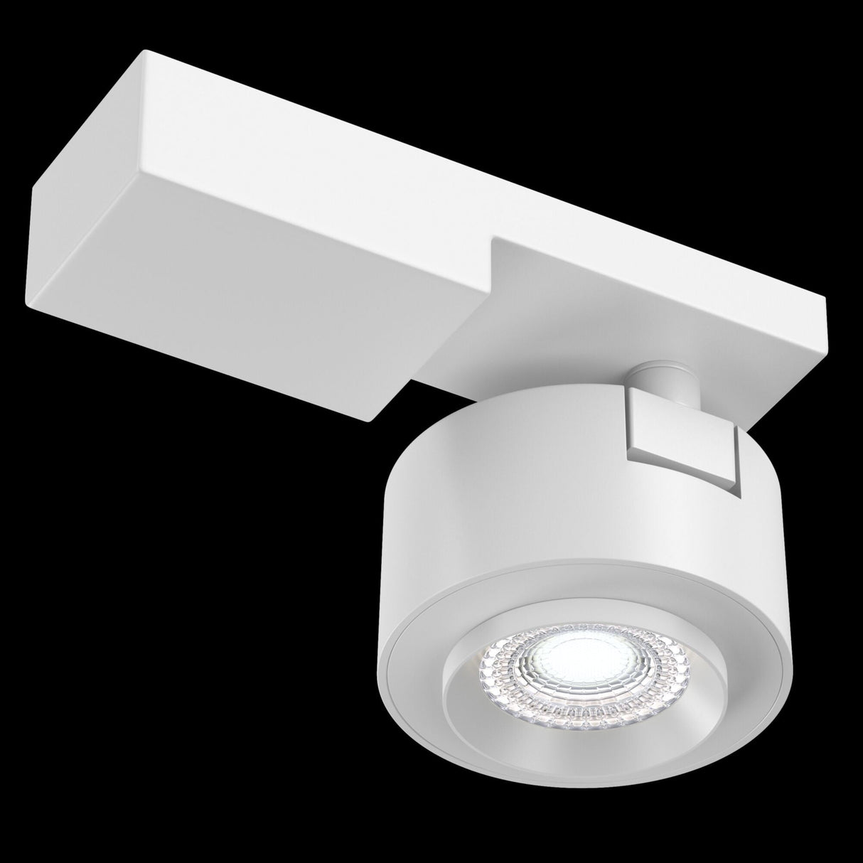 The Treo LED Single Spotlight, featuring a 13W, 4000K adjustable cylindrical design and energy-efficient lighting, is displayed against a black backdrop.