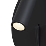 Close-up of the Los 176 LED round wall light in black, showcasing its minimalist and modern finish.