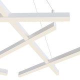 Close-up of Line LED Suspension Light in white, focusing on its smooth finish and minimalist structure