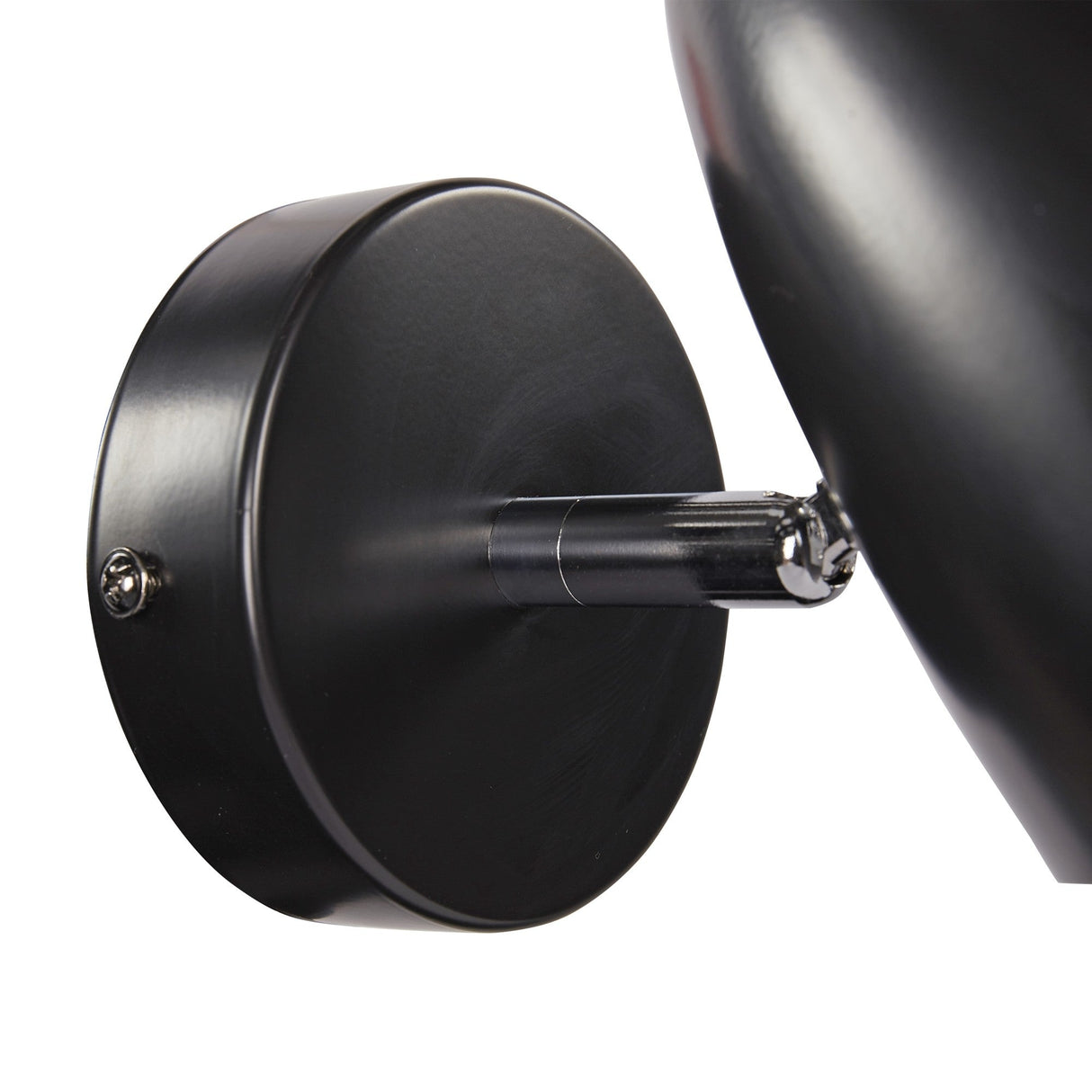 Close-up of the Aida Wall Light in black, highlighting its sleek form and elegant construction