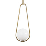 Close-up of Bumble Pendant Light in Brass, emphasizing the elegant brass craftsmanship and modern look.