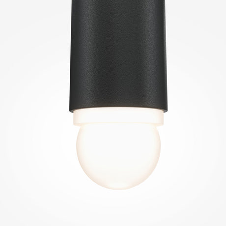 Detailed shot of Cascade LED Single Pendant Light in Black, highlighting its refined black finish and clean lines.