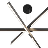 Element detail of Origami LED Suspension Light in Black, emphasizing its geometric folded design for stylish, contemporary lighting.