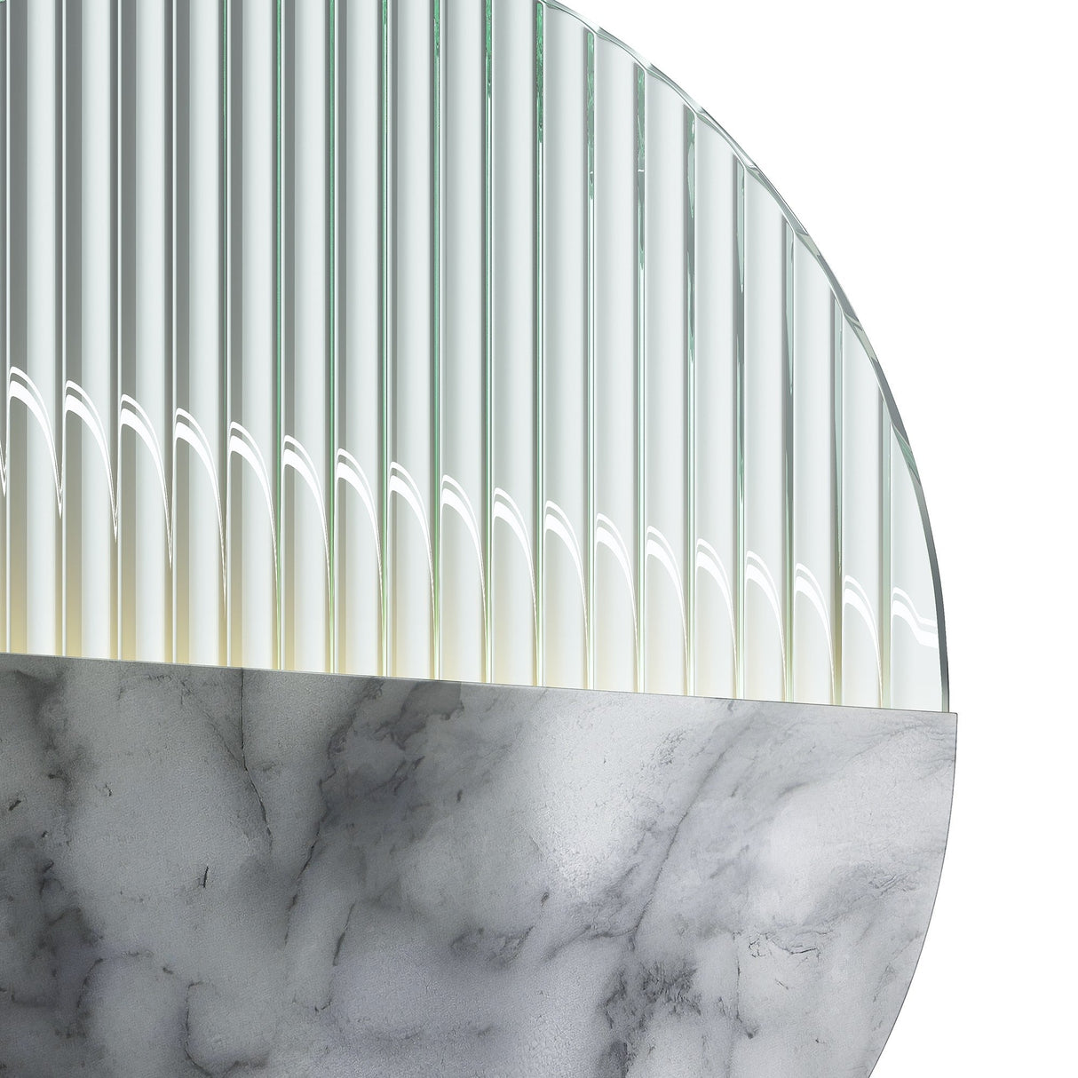 Close-up of Jupiter LED Wall Light in grey and marble, emphasizing the texture and elegance of the marble finish