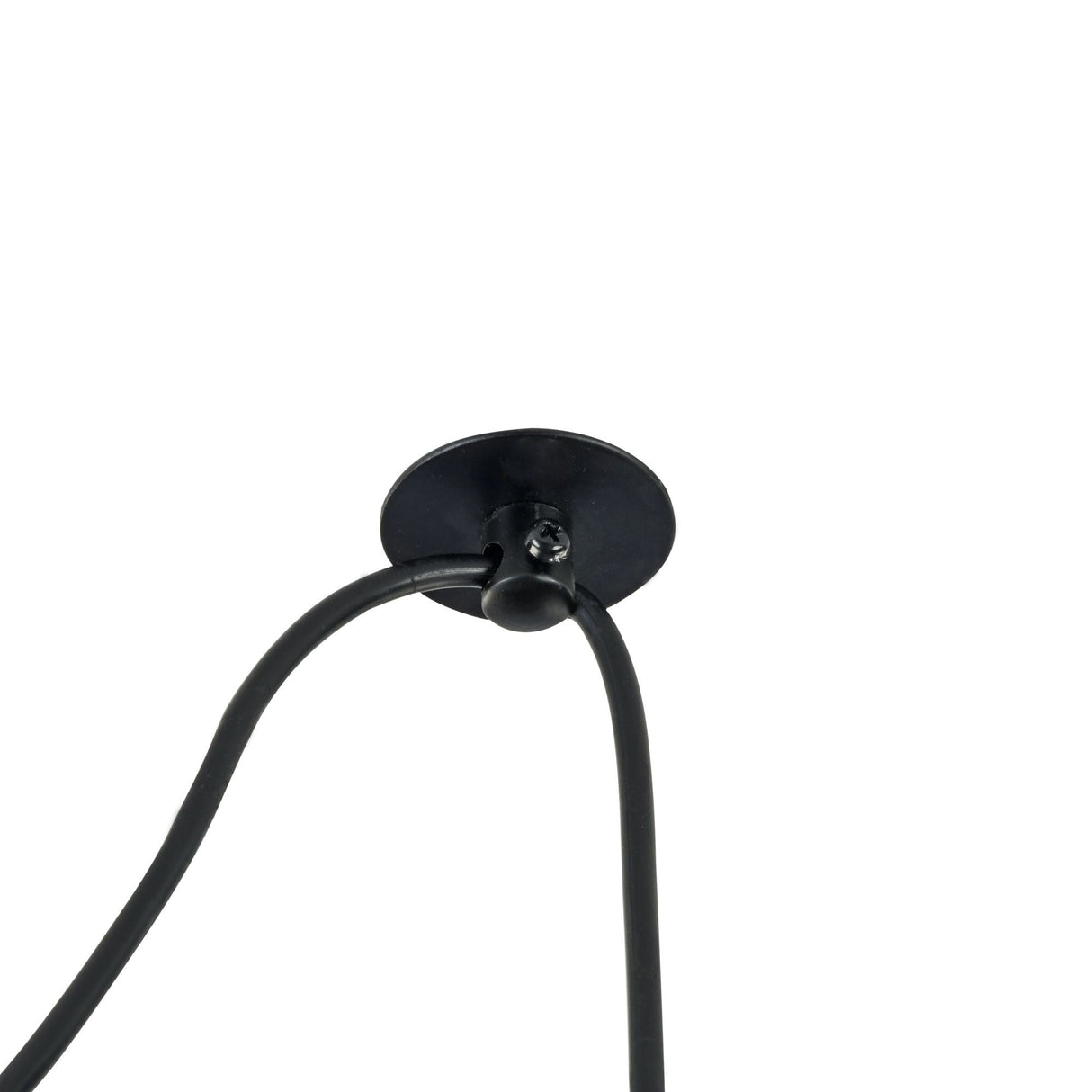 Close-up of a black Broni Pendant Light 16cm with a grey concrete shade, mounted against a white background, ideal for modern spaces with an industrial design flair.