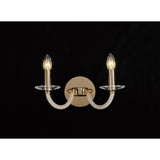 Elena 2 Light Crystal Wall Light With Switch - Gold