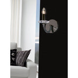 Elena 1 Light Crystal Wall Light With Switch - Black Chrome