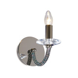 Elena 1 Light Crystal Wall Light With Switch - Black Chrome