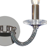 Elena 2 Light Crystal Wall Light With Switch - Black Chrome