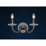 Elena 2 Light Crystal Wall Light With Switch - Black Chrome