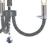 Elena 52cm 3 Light Crystal Chandelier - Black Chrome