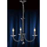 Elena 52cm 3 Light Crystal Chandelier - Black Chrome