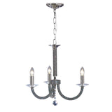 Elena 52cm 3 Light Crystal Chandelier - Black Chrome