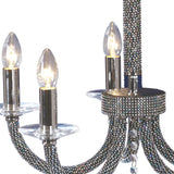 Elena 56cm 5 Light Crystal Chandelier - Black Chrome