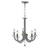 Elena 56cm 5 Light Crystal Chandelier - Black Chrome