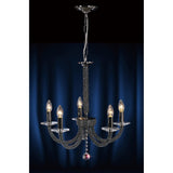 Elena 56cm 5 Light Crystal Chandelier - Black Chrome
