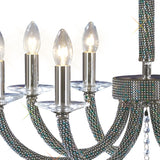 Elena 70cm 8 Light Crystal Chandelier - Black Chrome