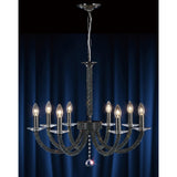 Elena 70cm 8 Light Crystal Chandelier - Black Chrome