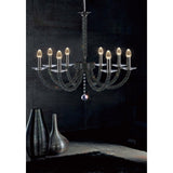 Elena 70cm 8 Light Crystal Chandelier - Black Chrome