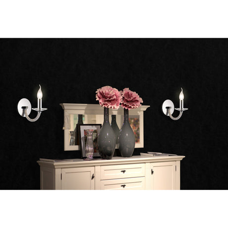 Elena 1 Light Crystal Wall Light With Switch - Chrome