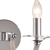 Elena 2 Light Crystal Wall Light With Switch - Chrome