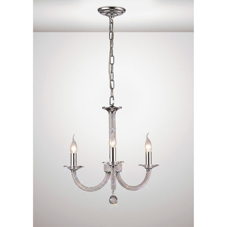Elena 52cm 3 Light Crystal Chandelier - Polished Chrome