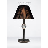 Elena 1 Light Crystal Table Lamp - Black Chrome (Without Shade)